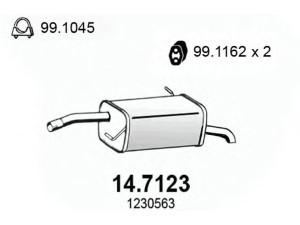 ASSO 14.7123 galinis duslintuvas 
 Išmetimo sistema -> Duslintuvas
1207459, 1230563, 1316999, 1557525