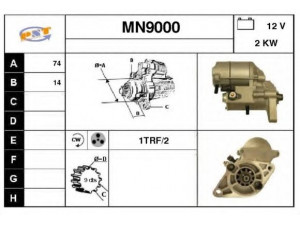 SNRA MN9000 starteris 
 Elektros įranga -> Starterio sistema -> Starteris
281000W080, 28100270F3