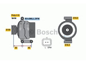 BOSCH 0 986 041 850 kintamosios srovės generatorius 
 Elektros įranga -> Kint. sr. generatorius/dalys -> Kintamosios srovės generatorius
77 00 101 274, 77 00 421 477, 77 01 476 810