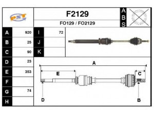 SNRA F2129 kardaninis velenas 
 Ratų pavara -> Kardaninis velenas