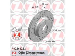 ZIMMERMANN 400.3622.52 stabdžių diskas 
 Dviratė transporto priemonės -> Stabdžių sistema -> Stabdžių diskai / priedai
000 423 0912, 211 423 0912