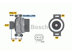 BOSCH 0 124 525 058 kintamosios srovės generatorius 
 Elektros įranga -> Kint. sr. generatorius/dalys -> Kintamosios srovės generatorius
12803492