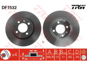TRW DF1532 stabdžių diskas 
 Stabdžių sistema -> Diskinis stabdys -> Stabdžių diskas
09199577, 357615301, 357615301