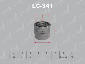 LYNXauto LC-341 alyvos filtras 
 Techninės priežiūros dalys -> Techninės priežiūros intervalai
15400-PCX-004, ZA8-94456-741-2
