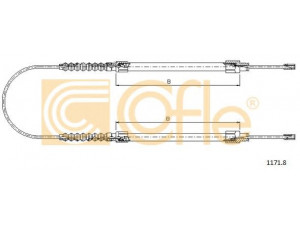 COFLE 1171.8 trosas, stovėjimo stabdys 
 Stabdžių sistema -> Valdymo svirtys/trosai
1307963080, 4745G3