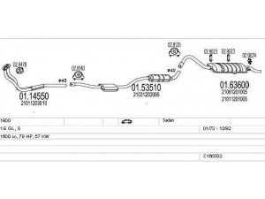 MTS C160032008720 išmetimo sistema 
 Išmetimo sistema -> Išmetimo sistema, visa