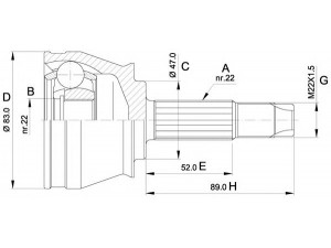 OPEN PARTS CVJ5436.10 jungčių komplektas, kardaninis velenas 
 Ratų pavara -> Sujungimai/komplektas
0046307406, 46307406