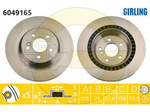 GIRLING 6049165 stabdžių diskas 
 Dviratė transporto priemonės -> Stabdžių sistema -> Stabdžių diskai / priedai
2214230412, 2214231012
