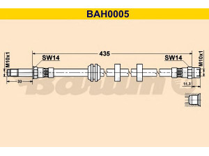 BARUM BAH0005 stabdžių žarnelė 
 Stabdžių sistema -> Stabdžių žarnelės
1H0 611 701, 1H0 611 701 F, 6K0 611 701