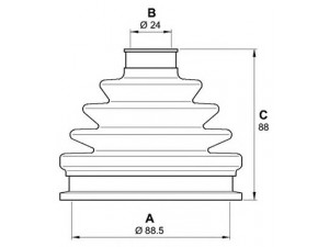 OPEN PARTS SJK7137.00 gofruotoji membrana, kardaninis velenas 
 Ratų pavara -> Gofruotoji membrana
441498203A, 8D0498203B, 8D0498203C