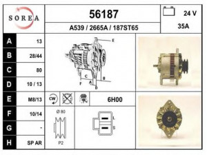 EAI 56187 kintamosios srovės generatorius
23100C8604, LR235402