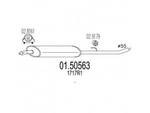 MTS 01.50563 vidurinis duslintuvas 
 Išmetimo sistema -> Duslintuvas
1717R1