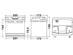 EXIDE 544 59 starterio akumuliatorius; starterio akumuliatorius
000 915 105 AB, 8 377 122, 46 225 500