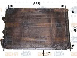 HELLA 8MK 376 710-214 radiatorius, variklio aušinimas 
 Aušinimo sistema -> Radiatorius/alyvos aušintuvas -> Radiatorius/dalys
77 00 838 129, 77 01 352 606