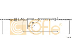 COFLE 17.0014 trosas, stovėjimo stabdys 
 Stabdžių sistema -> Valdymo svirtys/trosai
3653121B00, 3653130B00