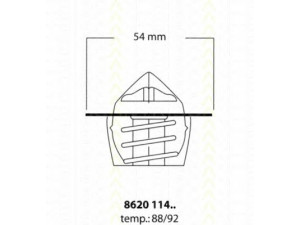 TRISCAN 8620 11492 termostatas, aušinimo skystis 
 Aušinimo sistema -> Termostatas/tarpiklis -> Thermostat
1338.11, 1338.26, 1338.44, 95661814