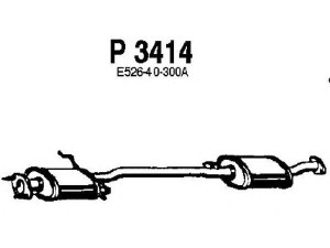 FENNO P3414 vidurinis duslintuvas 
 Išmetimo sistema -> Duslintuvas
E526-40-300A