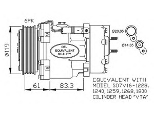 NRF 32198 kompresorius, oro kondicionierius 
 Oro kondicionavimas -> Kompresorius/dalys
6453CR, 6453JN, 6453JQ, 6453LQ