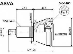 ASVA SK-1403 jungčių komplektas, kardaninis velenas 
 Ratų pavara -> Sujungimai/komplektas
6Q0498099C