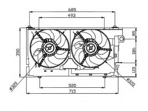 NRF 47050 ventiliatorius, radiatoriaus 
 Aušinimo sistema -> Oro aušinimas
125334, 125334