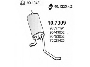 ASSO 10.7009 galinis duslintuvas 
 Išmetimo sistema -> Duslintuvas
5431261W, 5490566, 95493052, 95493053