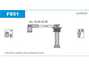 JANMOR FS51 uždegimo laido komplektas 
 Kibirkšties / kaitinamasis uždegimas -> Uždegimo laidai/jungtys
1335369, 1335371, 1335373, 1335374