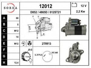 EAI 12012 starteris 
 Elektros įranga -> Starterio sistema -> Starteris
RF1H18400, M2T87471