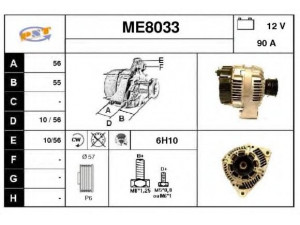 SNRA ME8033 kintamosios srovės generatorius 
 Elektros įranga -> Kint. sr. generatorius/dalys -> Kintamosios srovės generatorius
0091543502, 0091545802, 0101544702