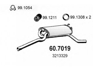 ASSO 60.7019 galinis duslintuvas 
 Išmetimo sistema -> Duslintuvas
3213328, 3213329, 3244739, 3244740