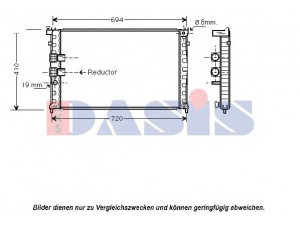 AKS DASIS 160081N radiatorius, variklio aušinimas 
 Aušinimo sistema -> Radiatorius/alyvos aušintuvas -> Radiatorius/dalys
1330J1, 9648611980