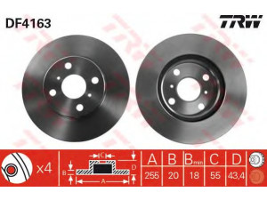 TRW DF4163 stabdžių diskas 
 Dviratė transporto priemonės -> Stabdžių sistema -> Stabdžių diskai / priedai
435120D030, 435120D050, 4351217120