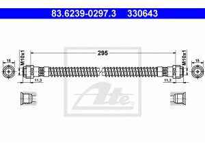 ATE 83.6239-0297.3 stabdžių žarnelė 
 Stabdžių sistema -> Stabdžių žarnelės
996 355 139 00, 996 355 139 01