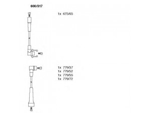 BREMI 600/317 uždegimo laido komplektas 
 Kibirkšties / kaitinamasis uždegimas -> Uždegimo laidai/jungtys