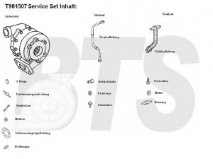 BTS Turbo T981507 kompresorius, įkrovimo sistema 
 Išmetimo sistema -> Turbokompresorius