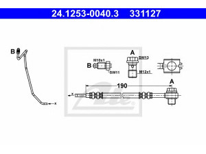 ATE 24.1253-0040.3 stabdžių žarnelė 
 Stabdžių sistema -> Stabdžių žarnelės
8E0 611 764 E, 8E0 611 764 F, 8E0 611 764 K