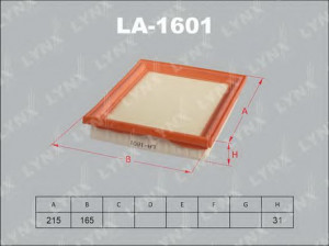 LYNXauto LA-1601 oro filtras 
 Techninės priežiūros dalys -> Techninės priežiūros intervalai
1140778, 1729854, 2S619601C1A, 2S619601CA