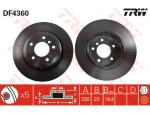 TRW DF4360 stabdžių diskas 
 Stabdžių sistema -> Diskinis stabdys -> Stabdžių diskas
34216753215, 34216772085, 34216864061