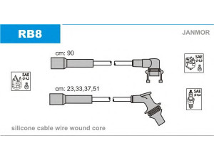 JANMOR RB8 uždegimo laido komplektas 
 Kibirkšties / kaitinamasis uždegimas -> Uždegimo laidai/jungtys
7700857980, 7700873186