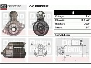 DELCO REMY DRS0580 starteris 
 Elektros įranga -> Starterio sistema -> Starteris
003911023B, 003911023BX