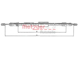 METZGER 10.4572 trosas, stovėjimo stabdys 
 Stabdžių sistema -> Valdymo svirtys/trosai
4745.F9, 96032561