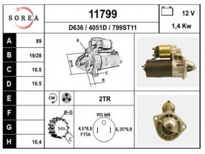 EAI 11799 starteris 
 Elektros įranga -> Starterio sistema -> Starteris
8826851, 8977498