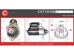 CASCO CST10106AS starteris 
 Elektros įranga -> Starterio sistema -> Starteris
053911023B, 058911023B, 06B911023