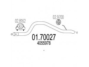 MTS 01.70027 išleidimo kolektorius 
 Išmetimo sistema -> Išmetimo vamzdžiai
4055978