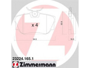 ZIMMERMANN 23224.165.1 stabdžių trinkelių rinkinys, diskinis stabdys 
 Techninės priežiūros dalys -> Papildomas remontas
701 698 451, 701 698 451 C, 7D0 698 451