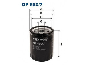 FILTRON OP580/7 alyvos filtras 
 Techninės priežiūros dalys -> Techninės priežiūros intervalai
5007165, 5020120, 8671000496, GFE280