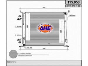 AHE 115.050 radiatorius, variklio aušinimas 
 Aušinimo sistema -> Radiatorius/alyvos aušintuvas -> Radiatorius/dalys
253102K250