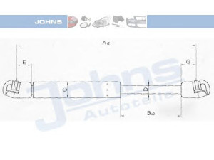 JOHNS 55 05 95-93 dujinė spyruoklė, bagažinė 
 Priedai -> Bagažinė/pakrovimo skyrius
01 32 703, 1 32 703, 90191627