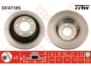 TRW DF4718S stabdžių diskas 
 Dviratė transporto priemonės -> Stabdžių sistema -> Stabdžių diskai / priedai
7L6615601E, 7L6615601G