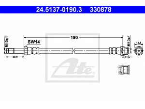 ATE 24.5137-0190.3 stabdžių žarnelė 
 Stabdžių sistema -> Stabdžių žarnelės
7H0 611 776