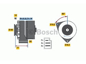 BOSCH 0 986 031 510 kintamosios srovės generatorius 
 Elektros įranga -> Kint. sr. generatorius/dalys -> Kintamosios srovės generatorius
068 903 025 E, 069 903 023 A, 068 903 017 C